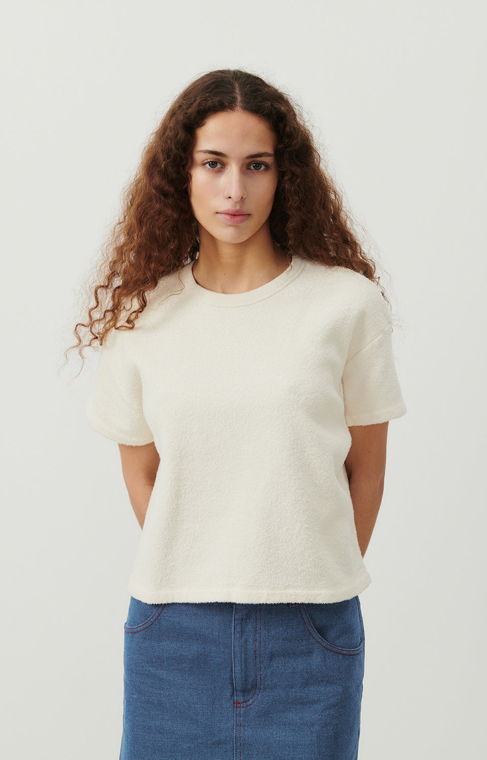 Women Beige Cotton T-Shirt