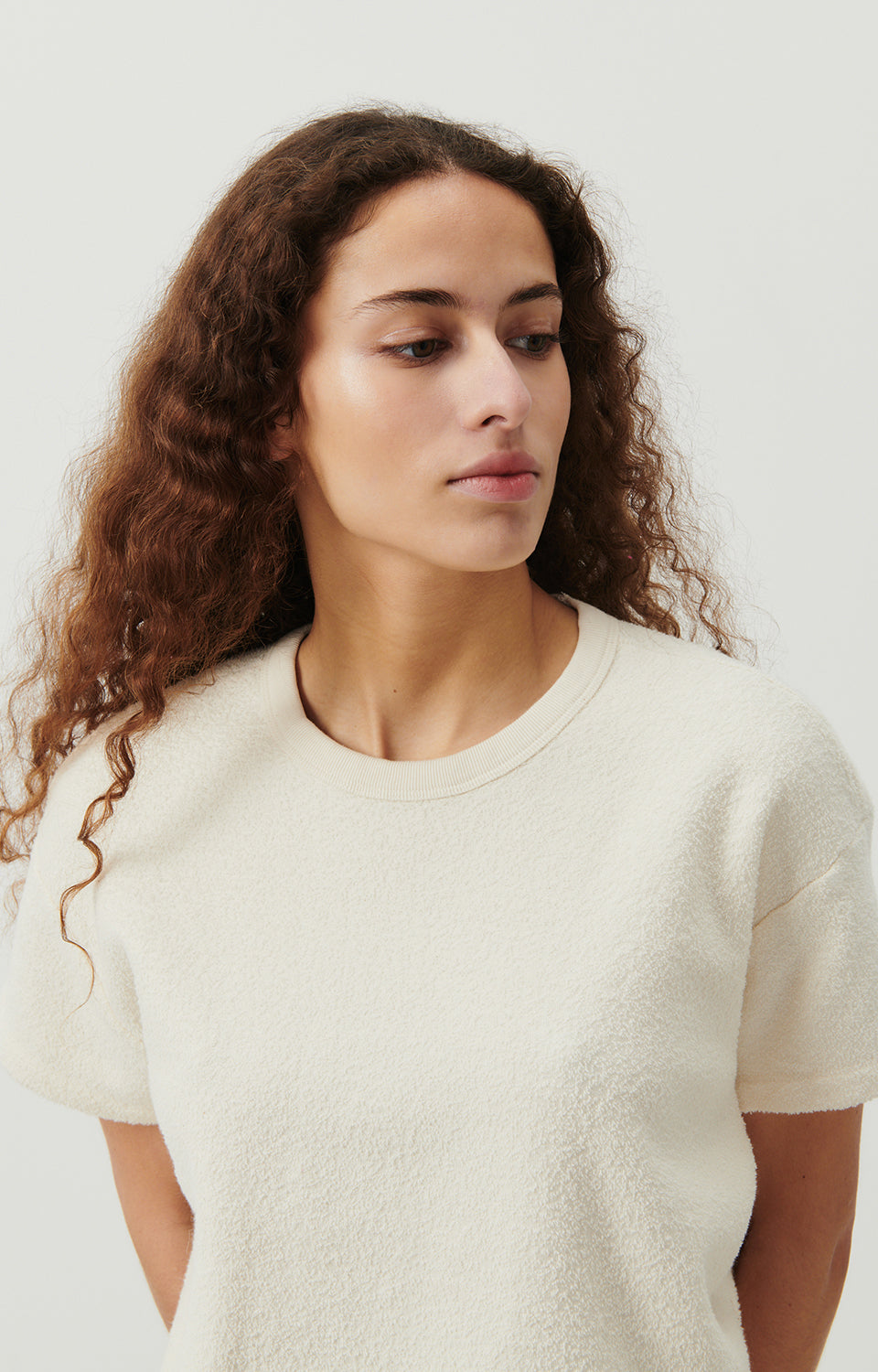 Women Beige Cotton T-Shirt