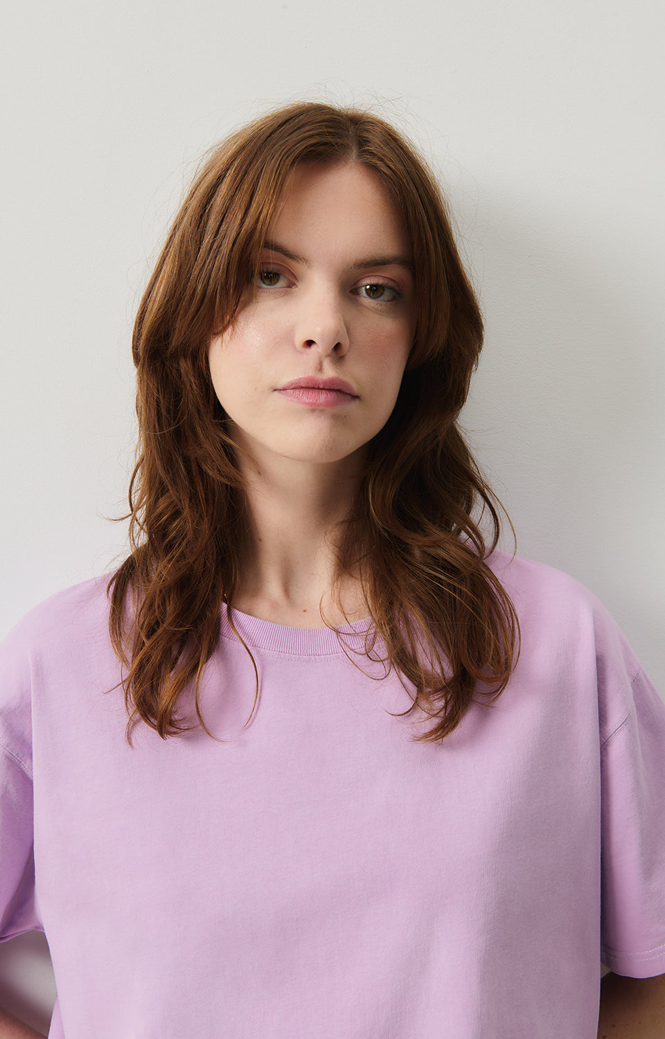 Women Light Purple Cotton T-Shirt