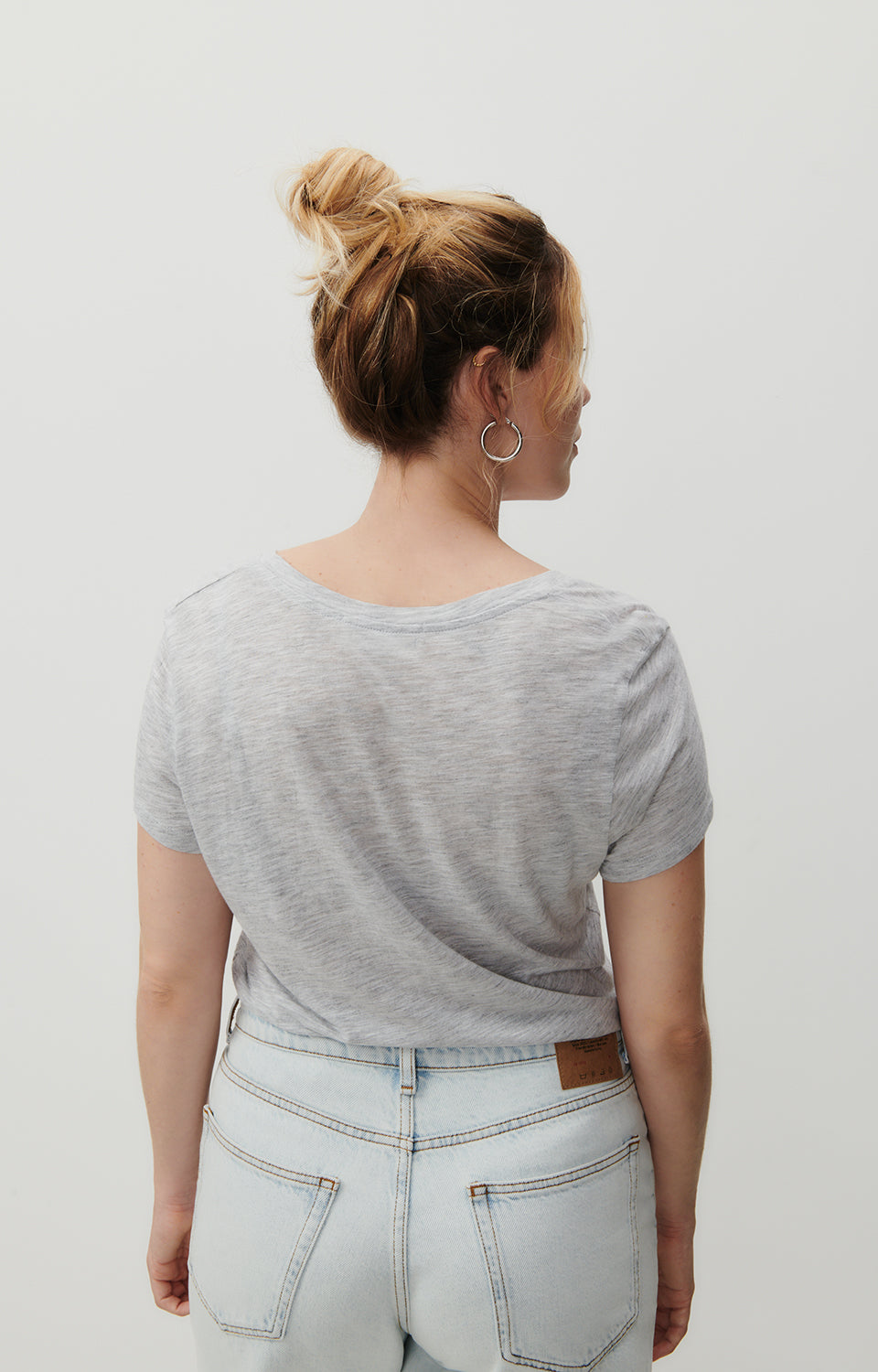 Women Light Grey Cotton T-Shirt