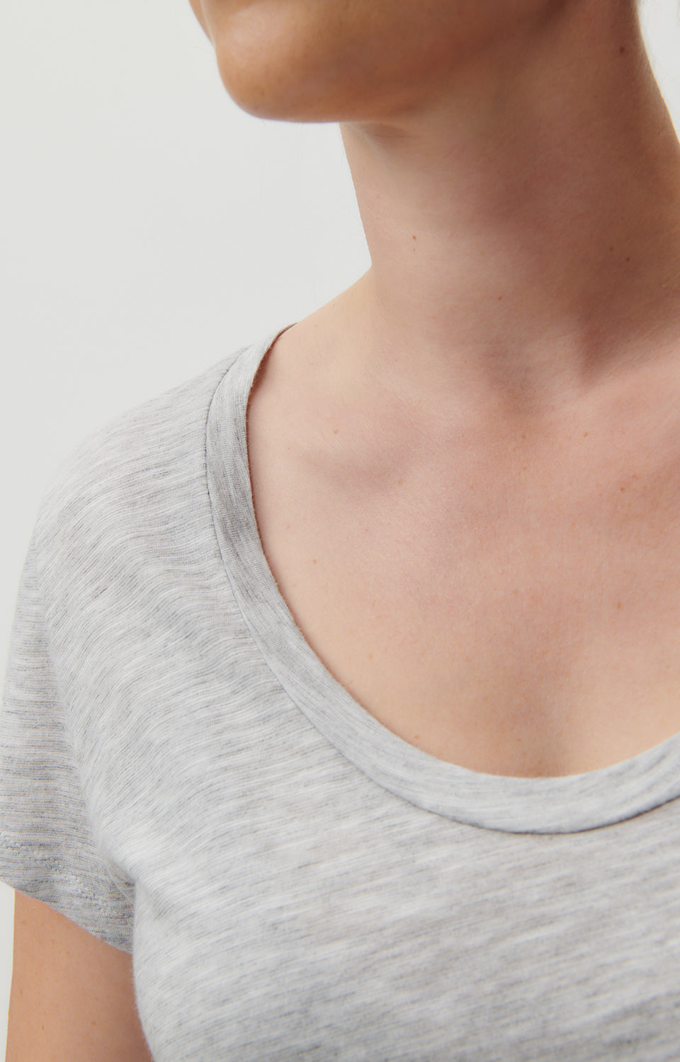 Women Light Grey Cotton T-Shirt