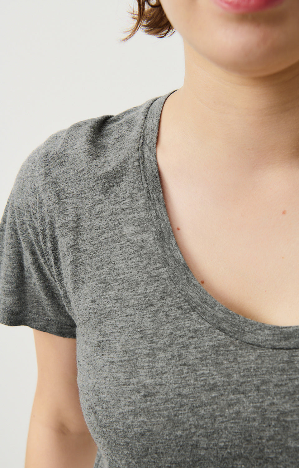 Women Dark Grey Cotton T-Shirt