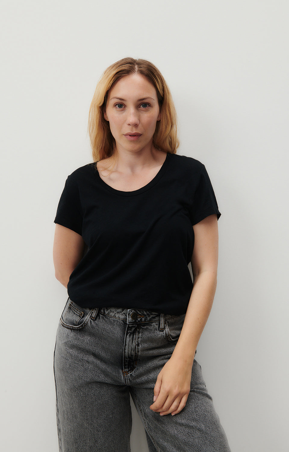 Women Black Cotton T-Shirt