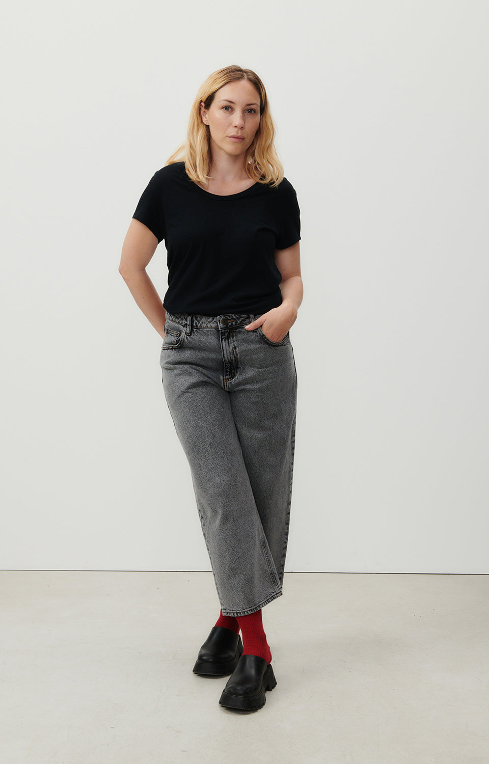 Women Black Cotton T-Shirt