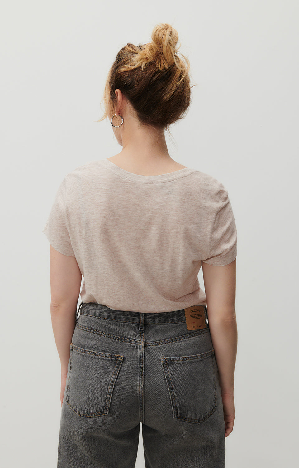 Women Beige Cotton T-Shirt