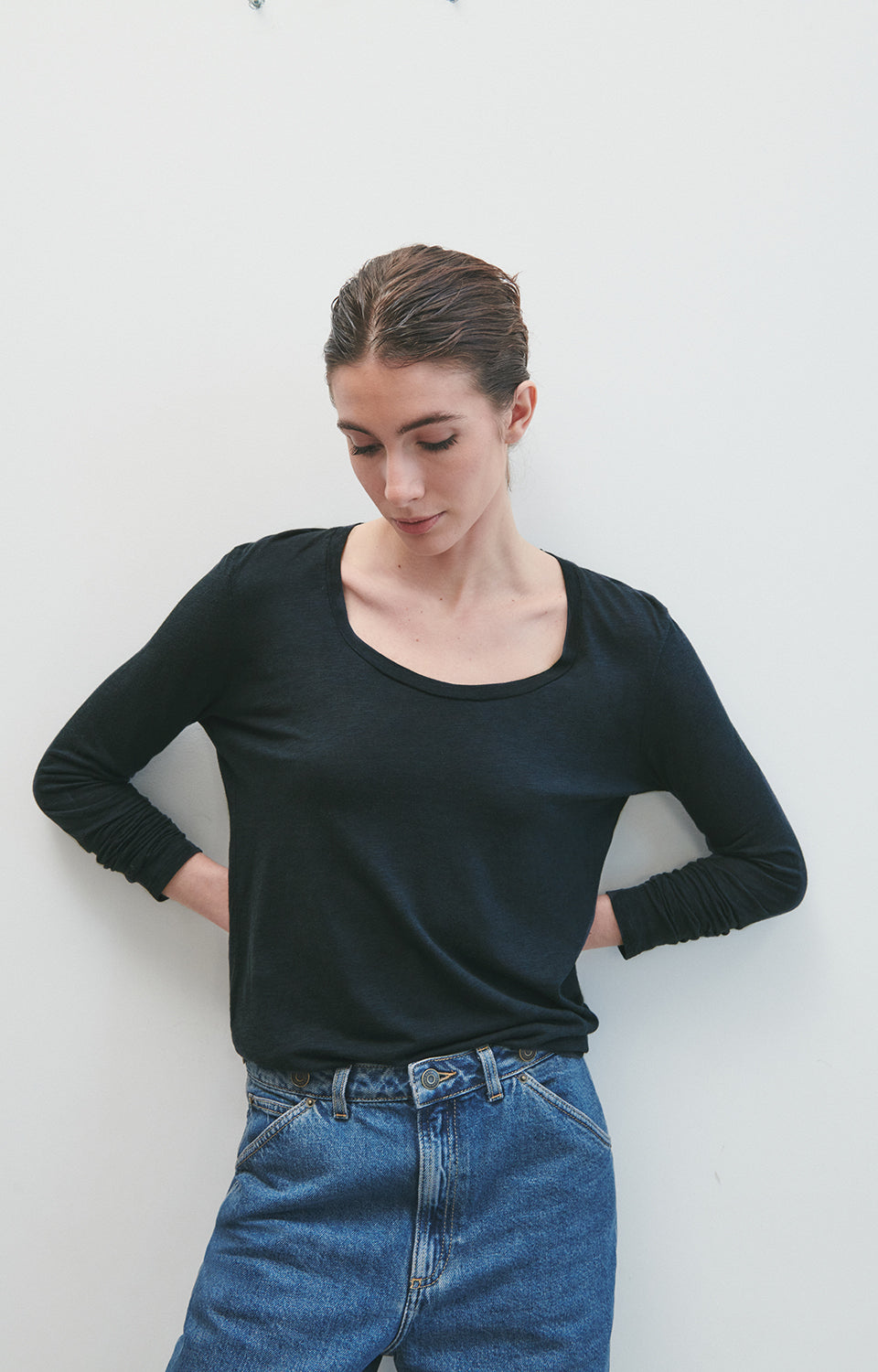 Women Navy Cotton T-Shirt