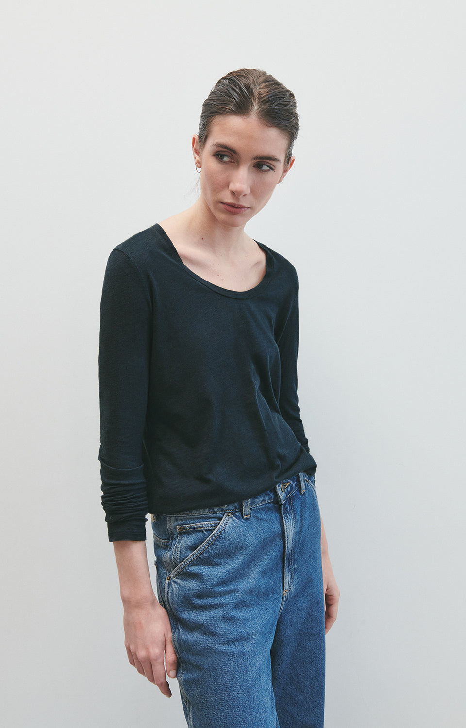 Women Navy Cotton T-Shirt