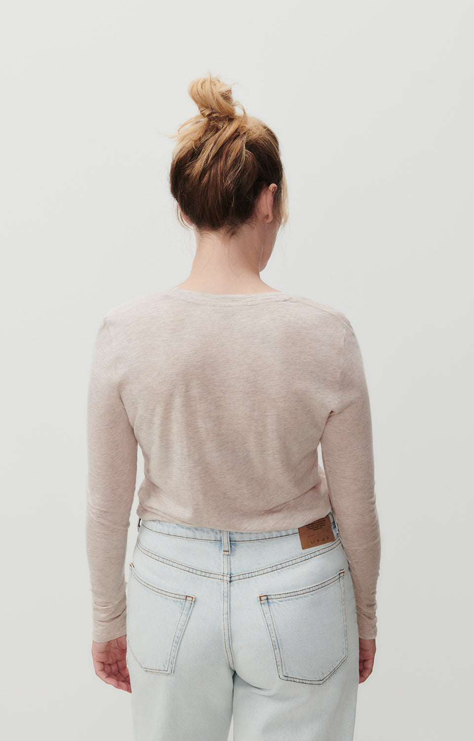 Women Beige Cotton T-Shirt