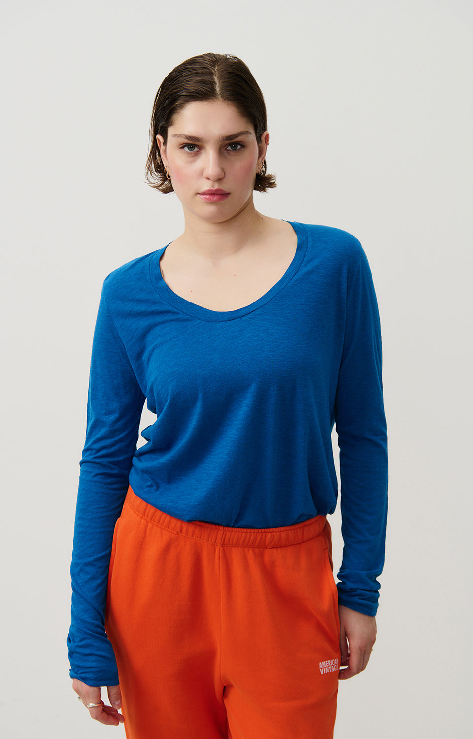 Women Blue Cotton T-Shirt
