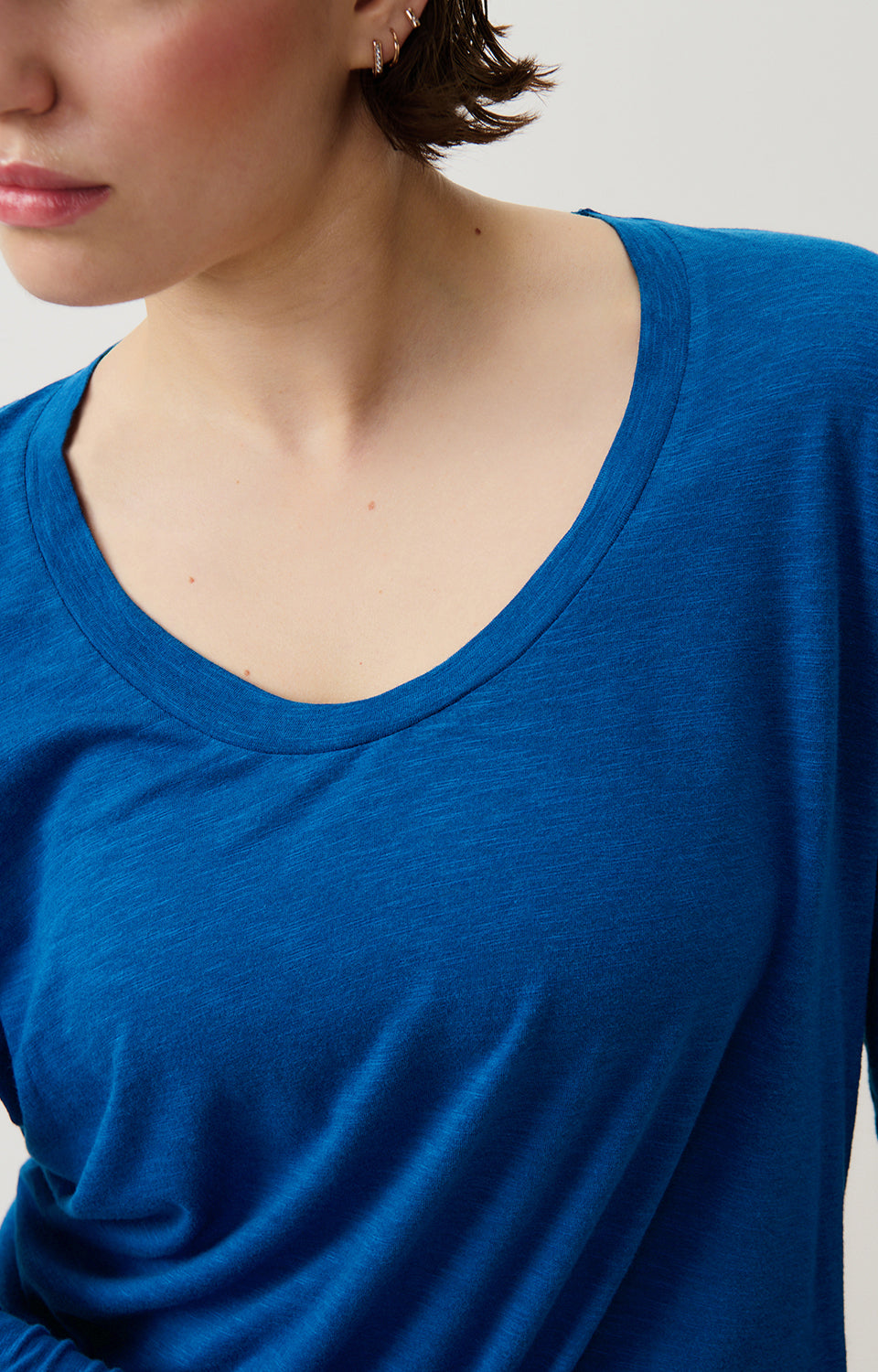Women Blue Cotton T-Shirt