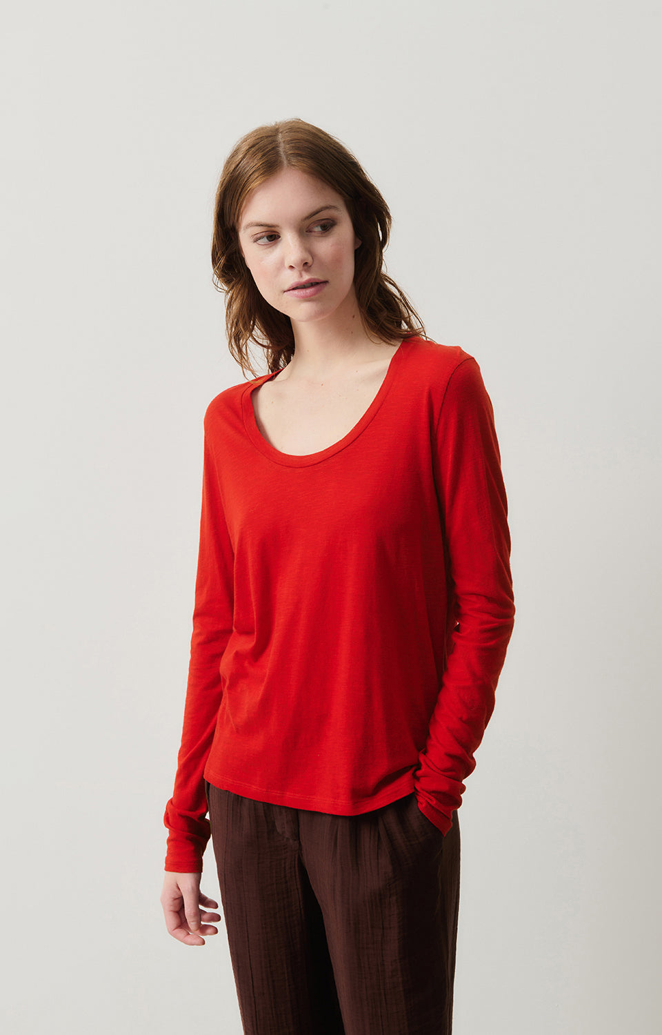 Women Red Cotton T-Shirt