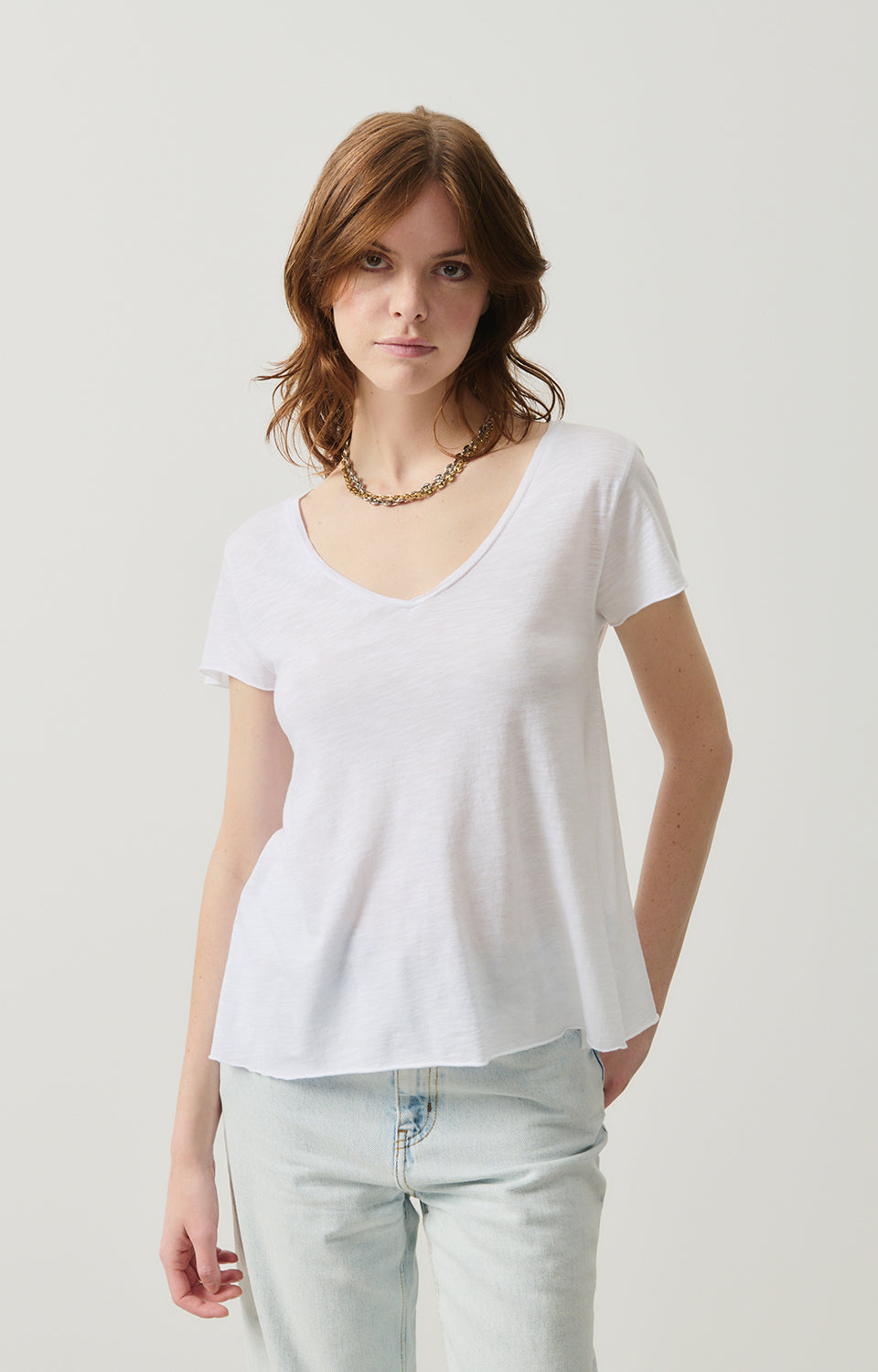 Women White Cotton T-Shirt