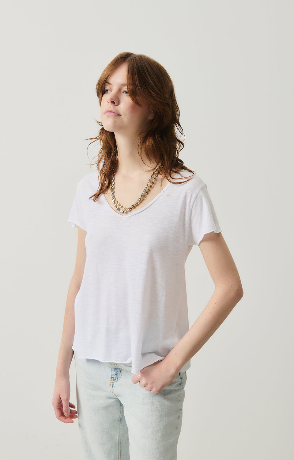 Women White Cotton T-Shirt