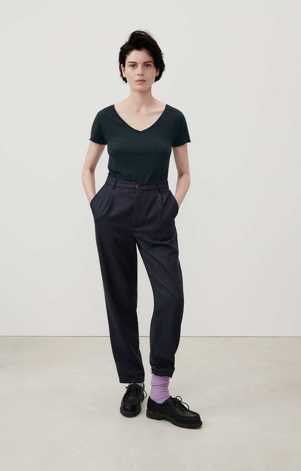 Women Navy Cotton T-Shirt