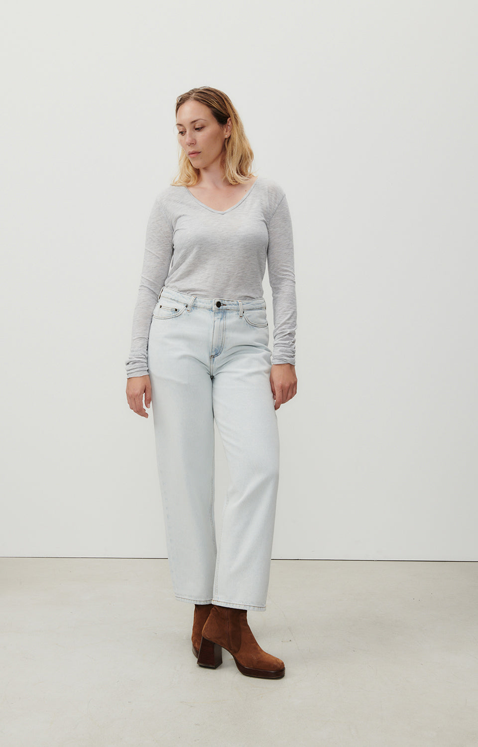 Women Grey Cotton T-Shirt