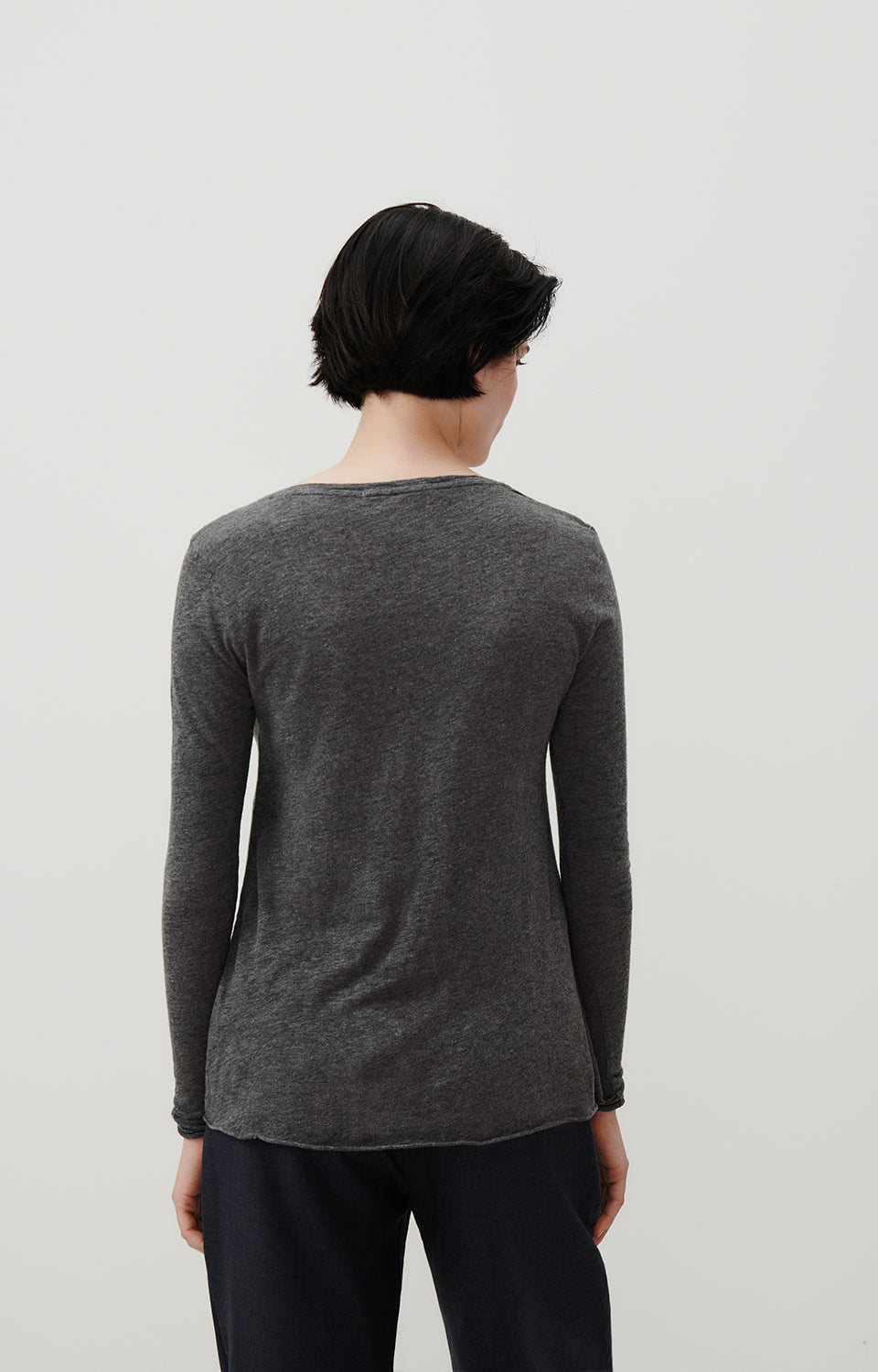 Women Dark Grey Cotton T-Shirt