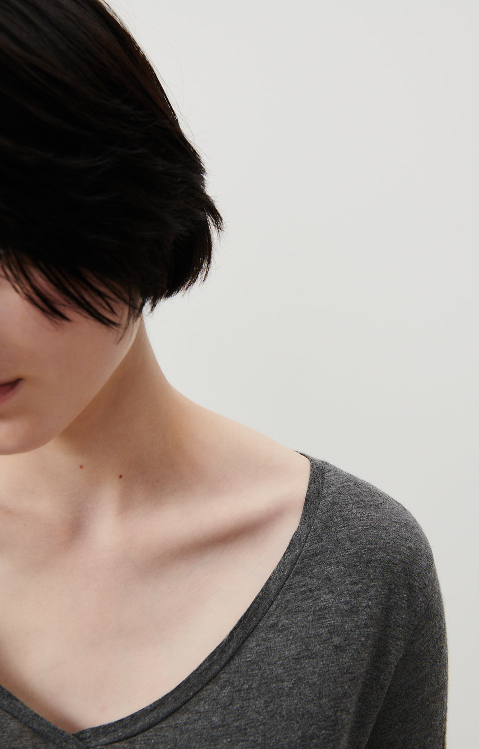 Women Dark Grey Cotton T-Shirt