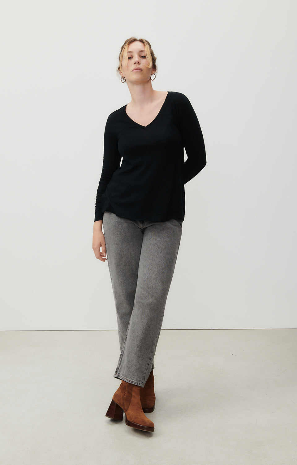 Women Black Cotton T-Shirt