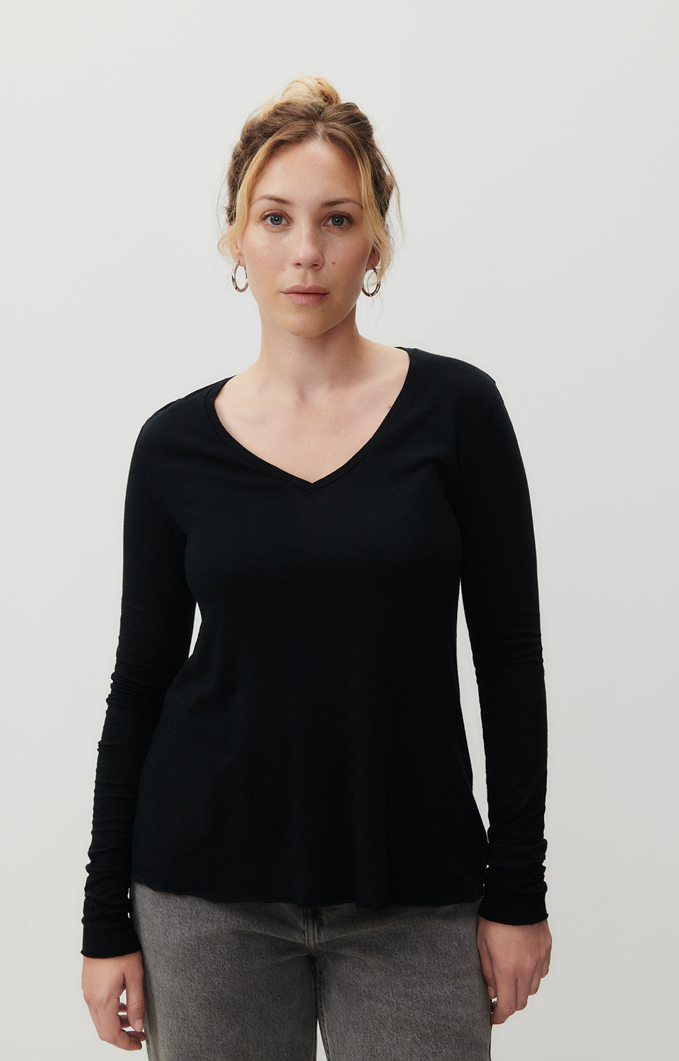 Women Black Cotton T-Shirt