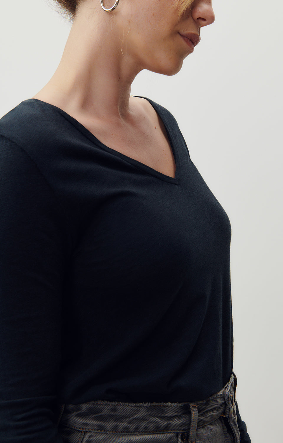 Women Navy Cotton T-Shirt