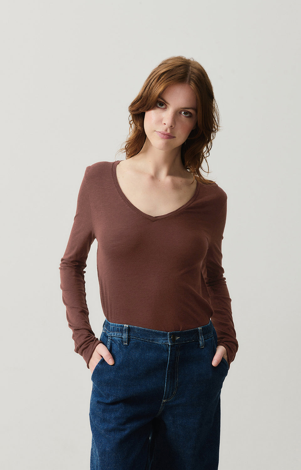 Women Brown Cotton T-Shirt