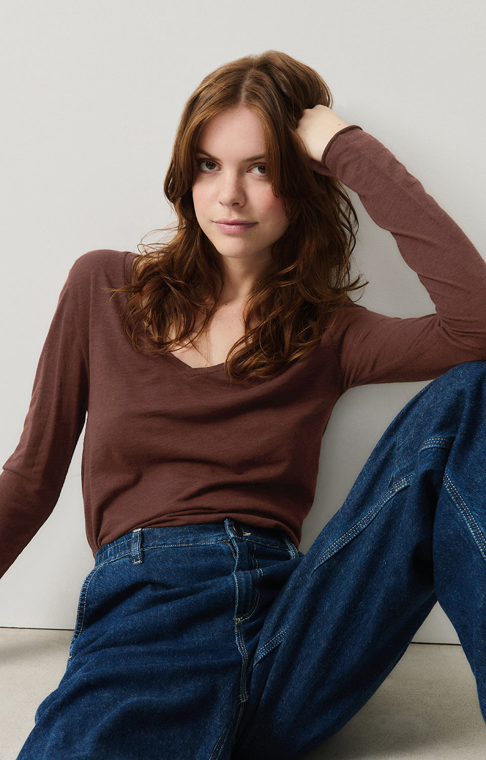 Women Brown Cotton T-Shirt