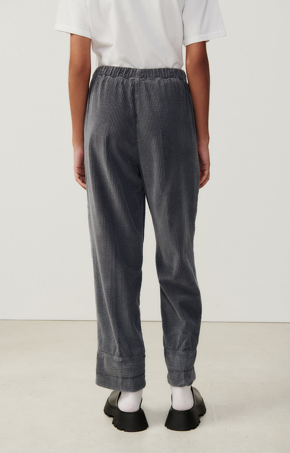 Women Dark Grey Corduroy Trousers