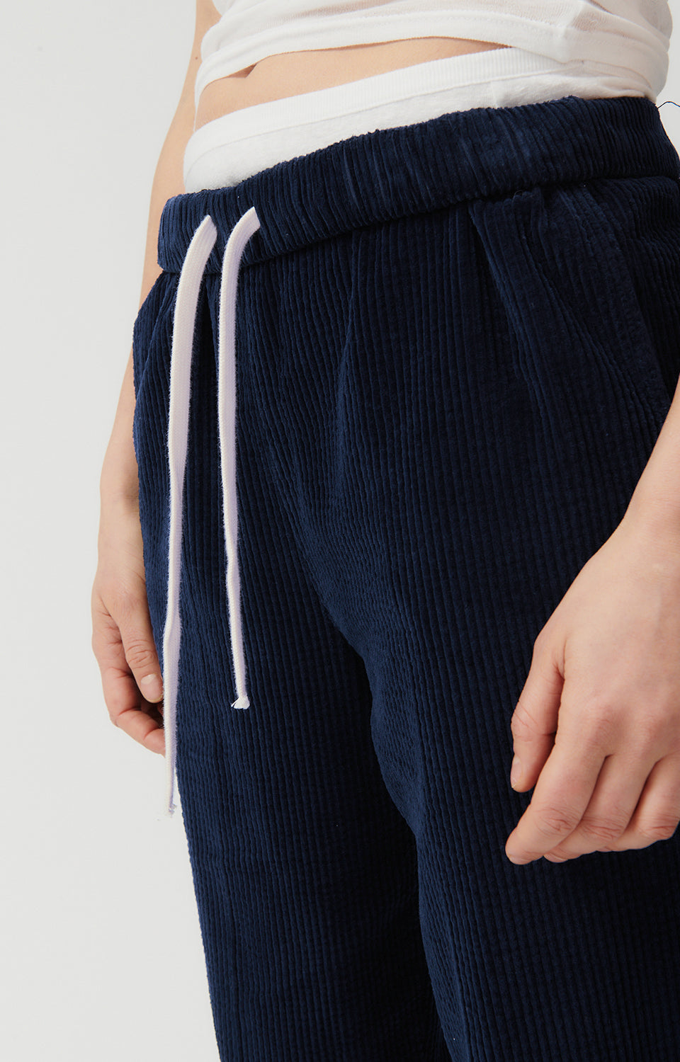 Women Navy Corduroy Trousers