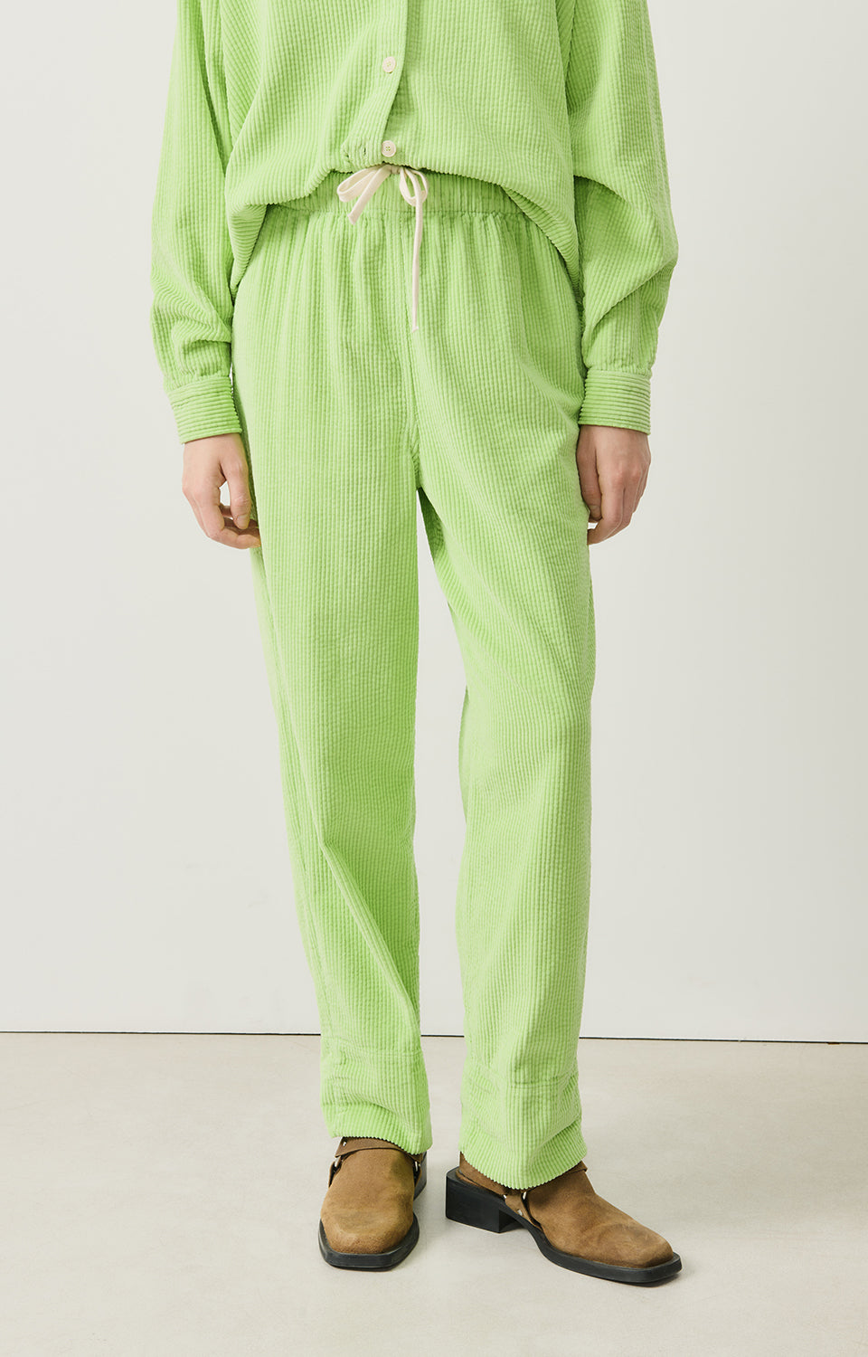 Women Cyan Corduroy Trousers