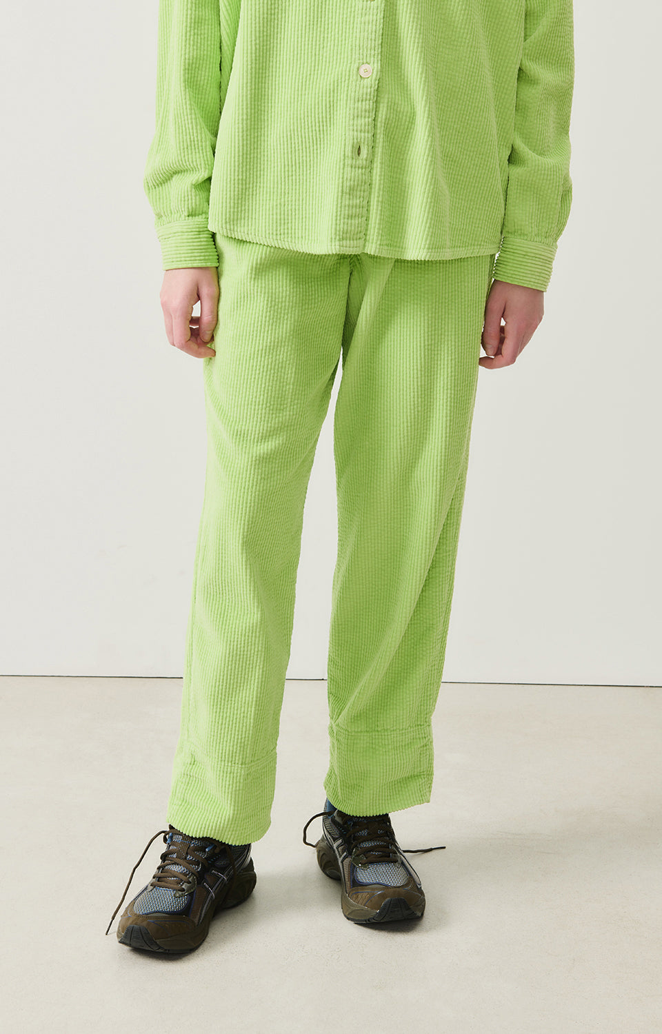 Women Cyan Corduroy Trousers