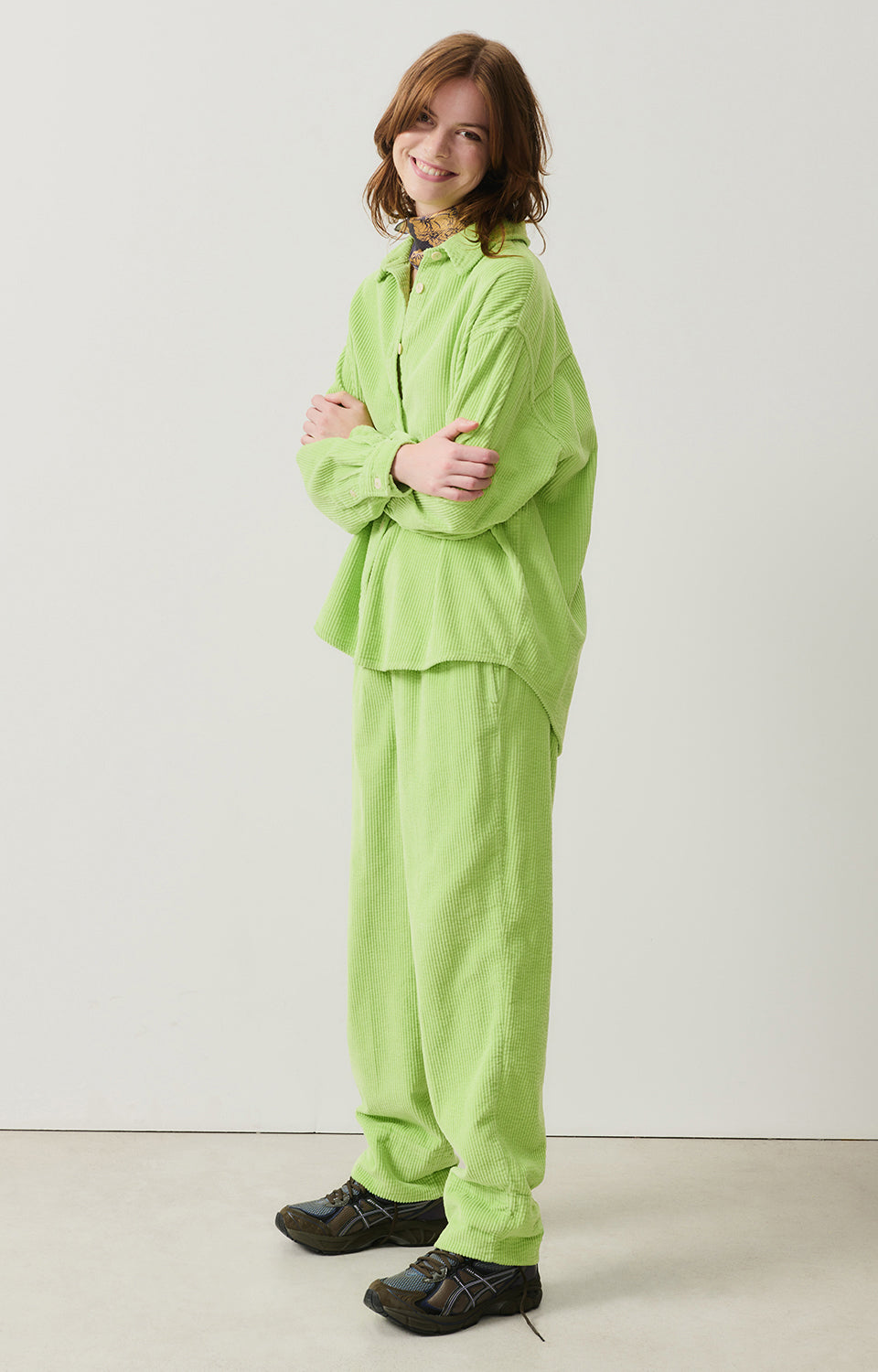 Women Cyan Corduroy Trousers