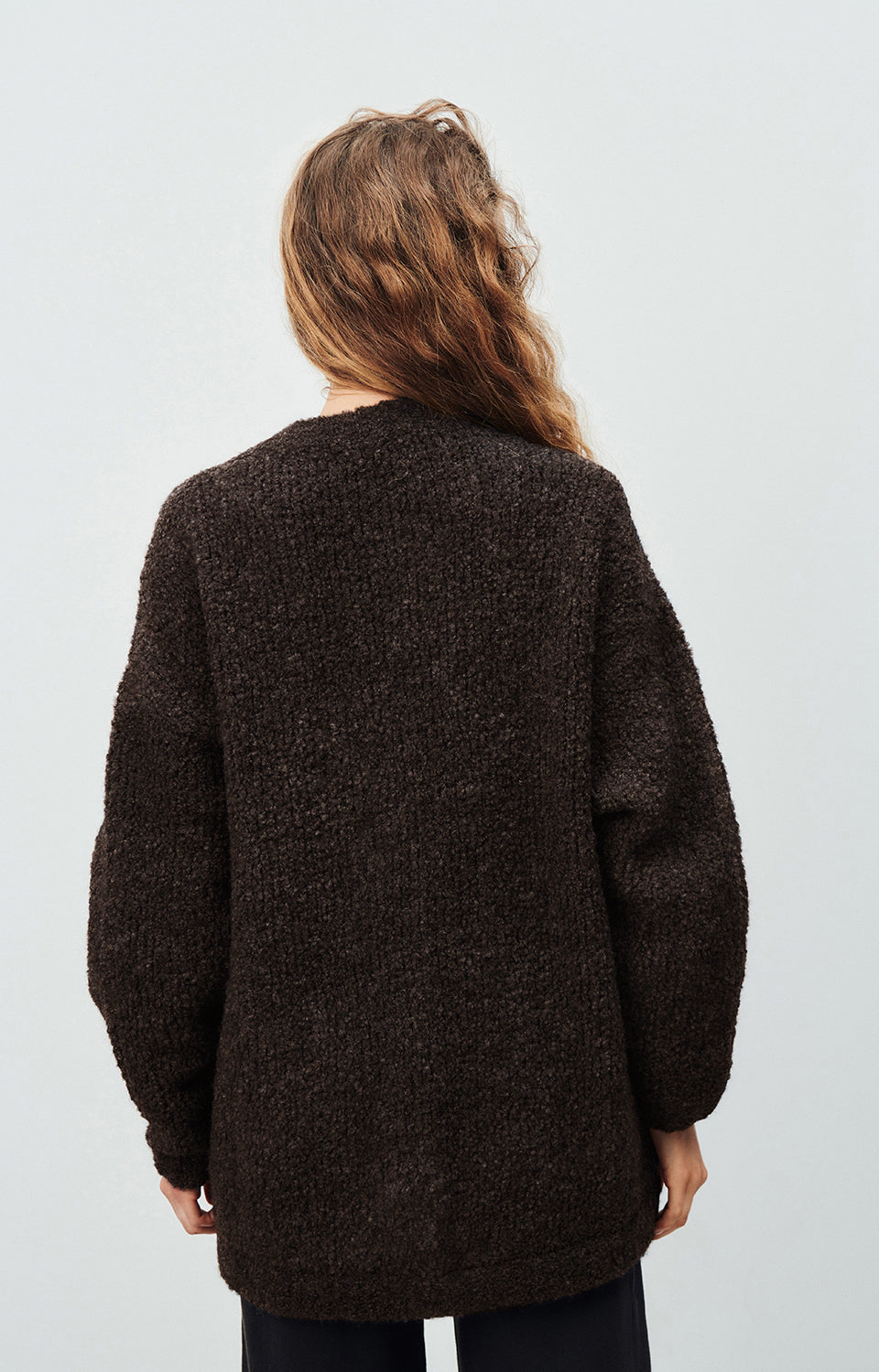 Women Dark Grey Knit Cardigan