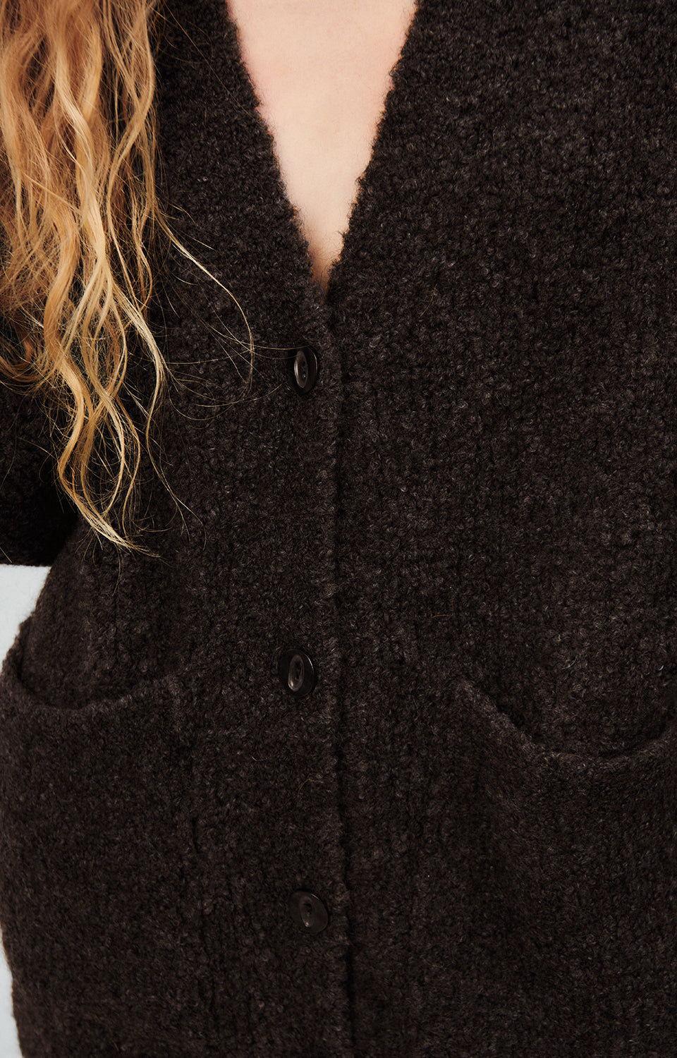 Women Dark Grey Knit Cardigan