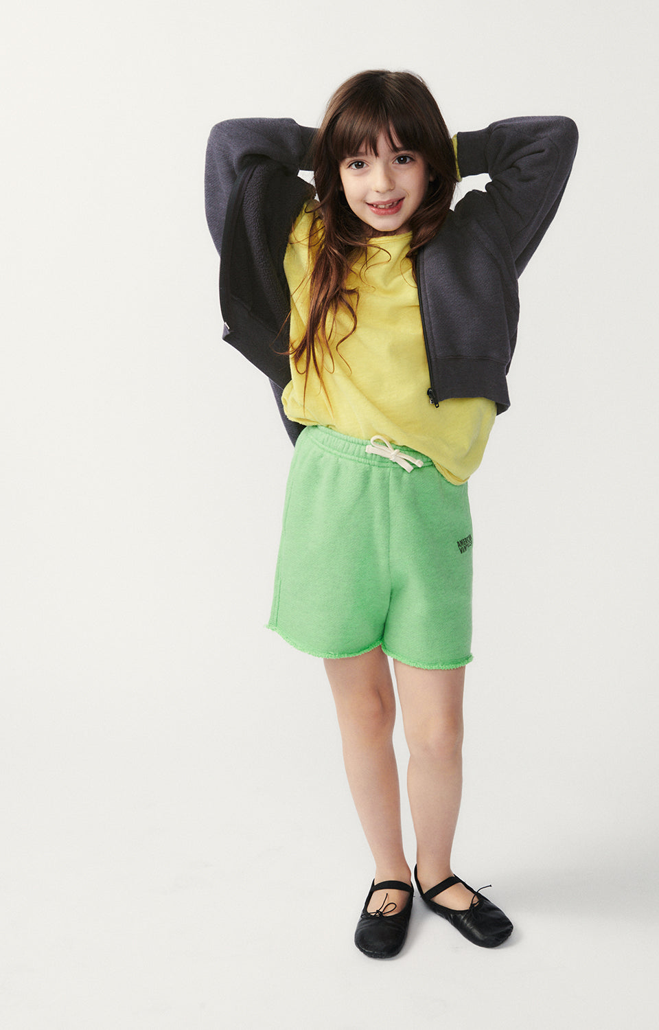 Boys & Girls Dark Grey Cotton Zip-Up Top