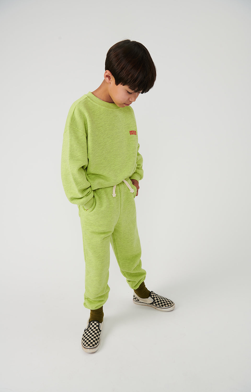 Boys & Girls Green Cotton Trousers
