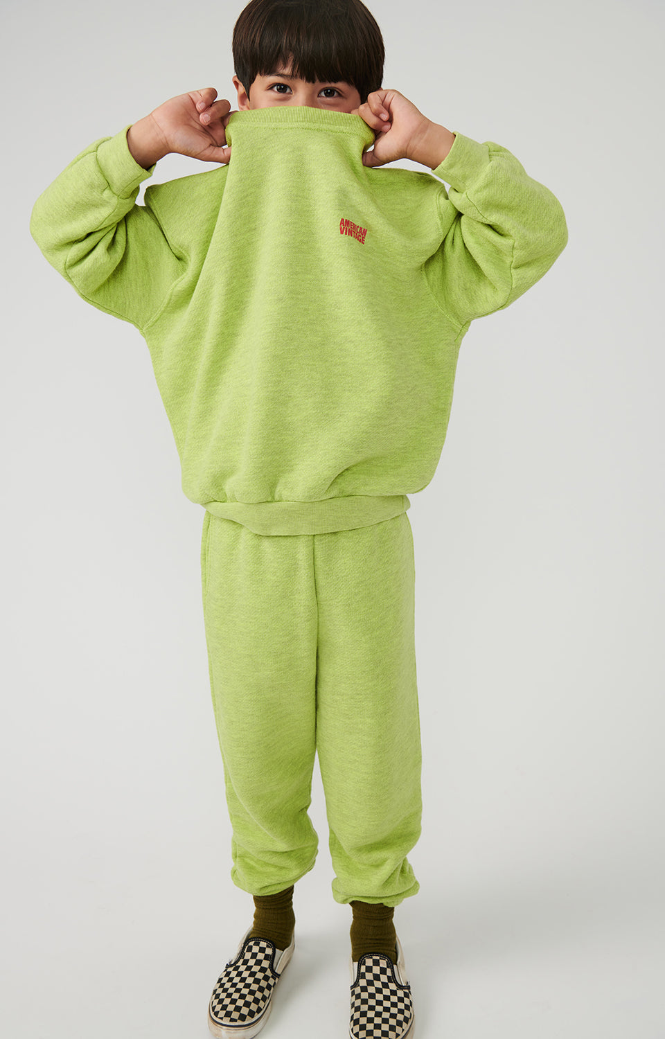 Boys & Girls Green Cotton Trousers