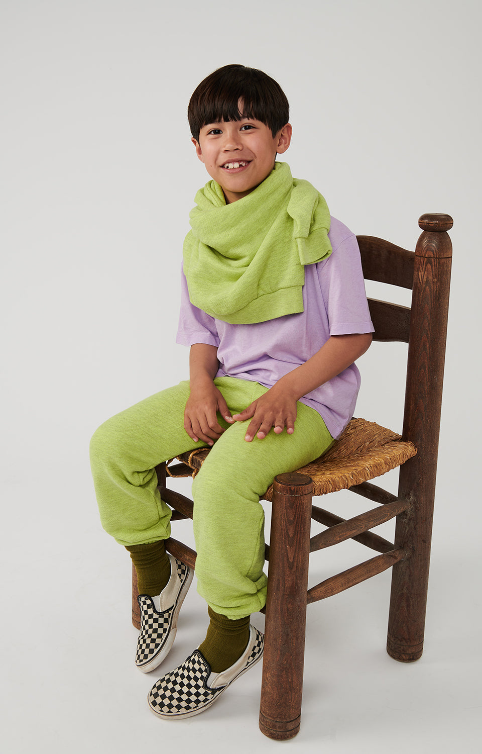 Boys & Girls Green Cotton Trousers