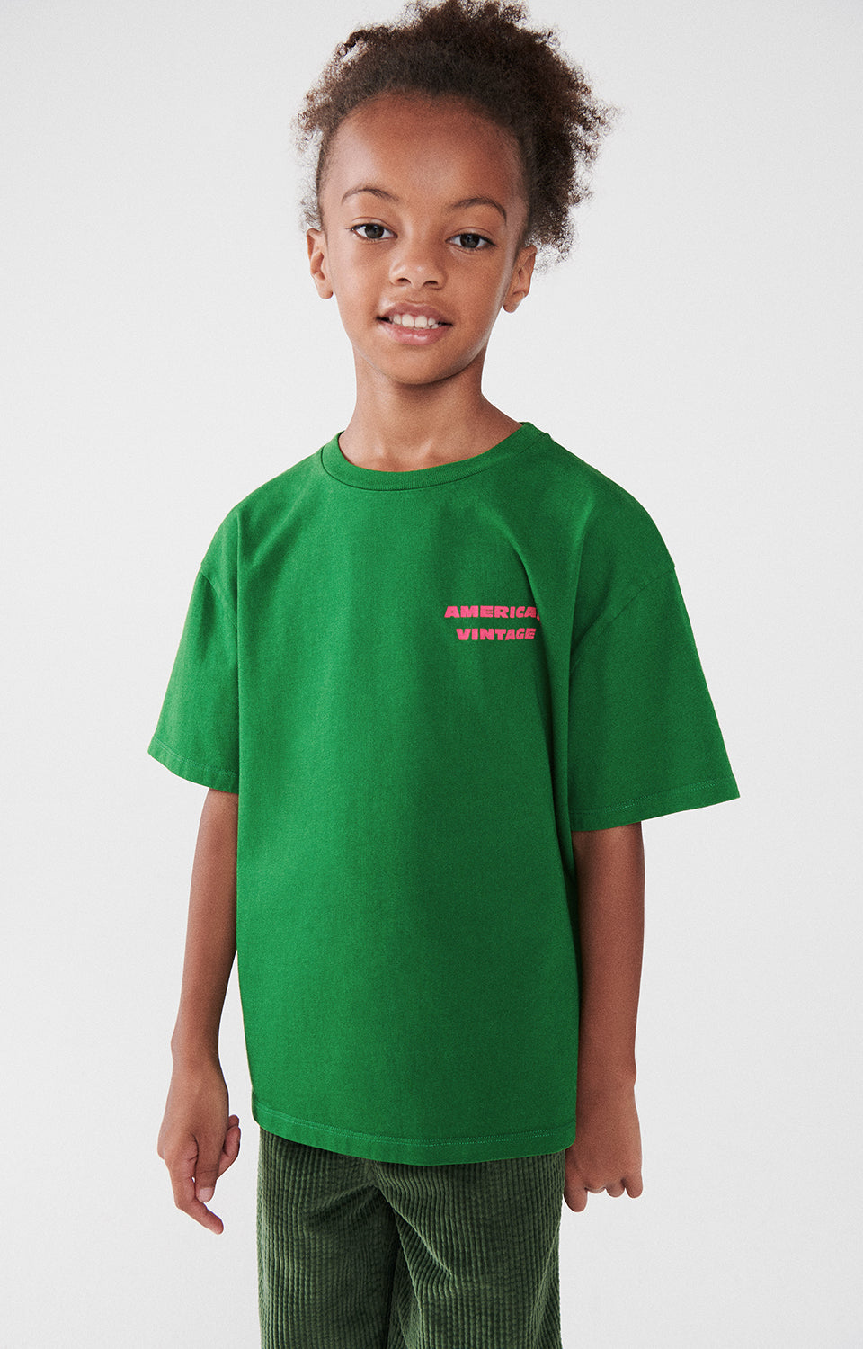 Boys & Girls Green Cotton T-Shirt