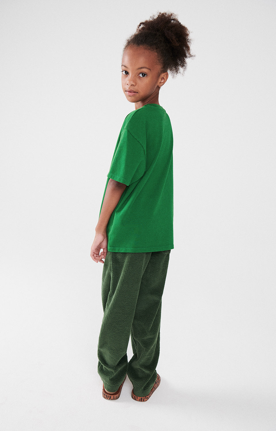 Boys & Girls Green Cotton T-Shirt