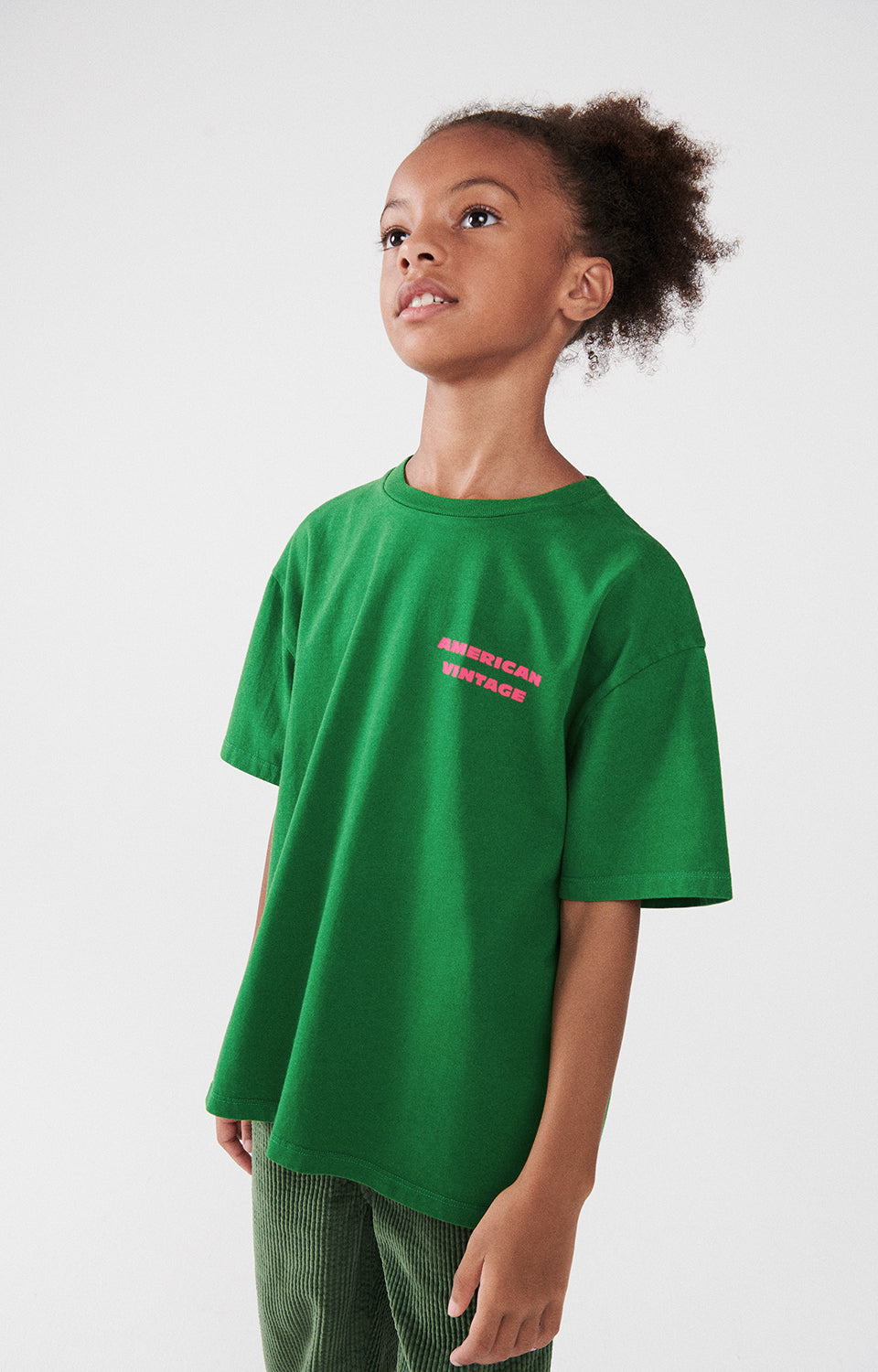 Boys & Girls Green Cotton T-Shirt