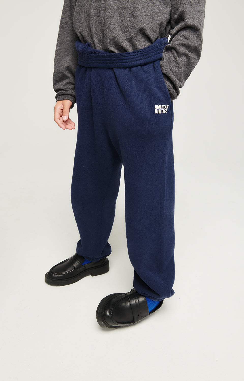 Boys & Girls Dark Blue Cotton Trousers