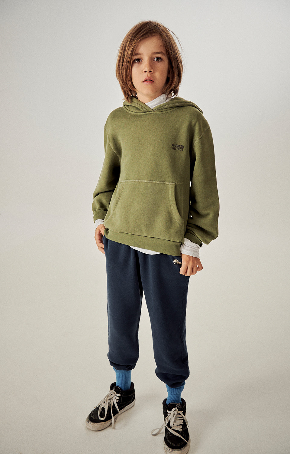 Boys & Girls Dark Blue Cotton Trousers