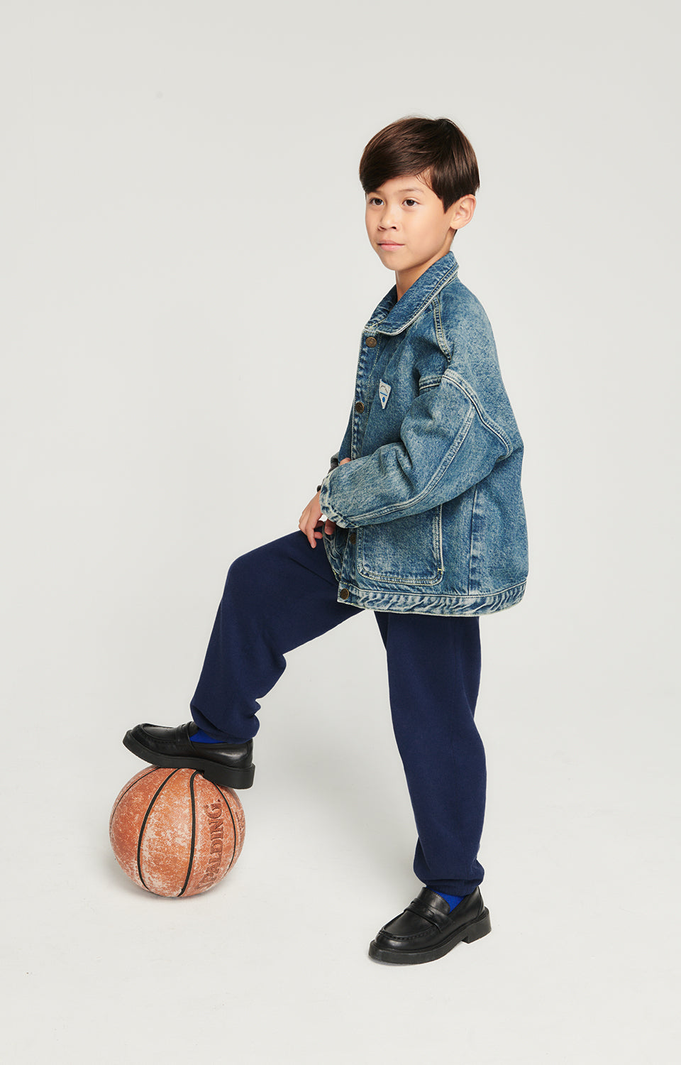 Boys & Girls Dark Blue Cotton Trousers