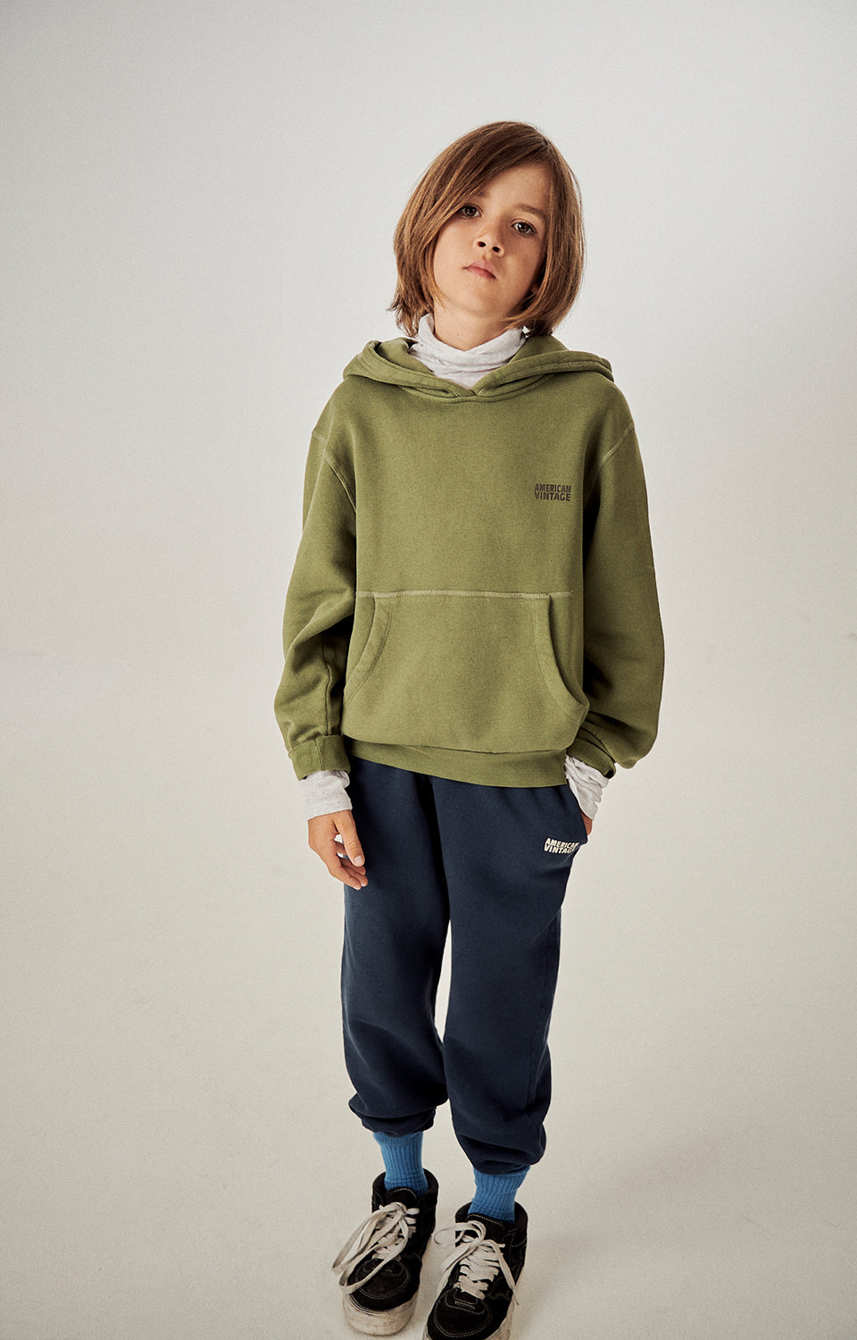 Boys & Girls Dark Blue Cotton Trousers