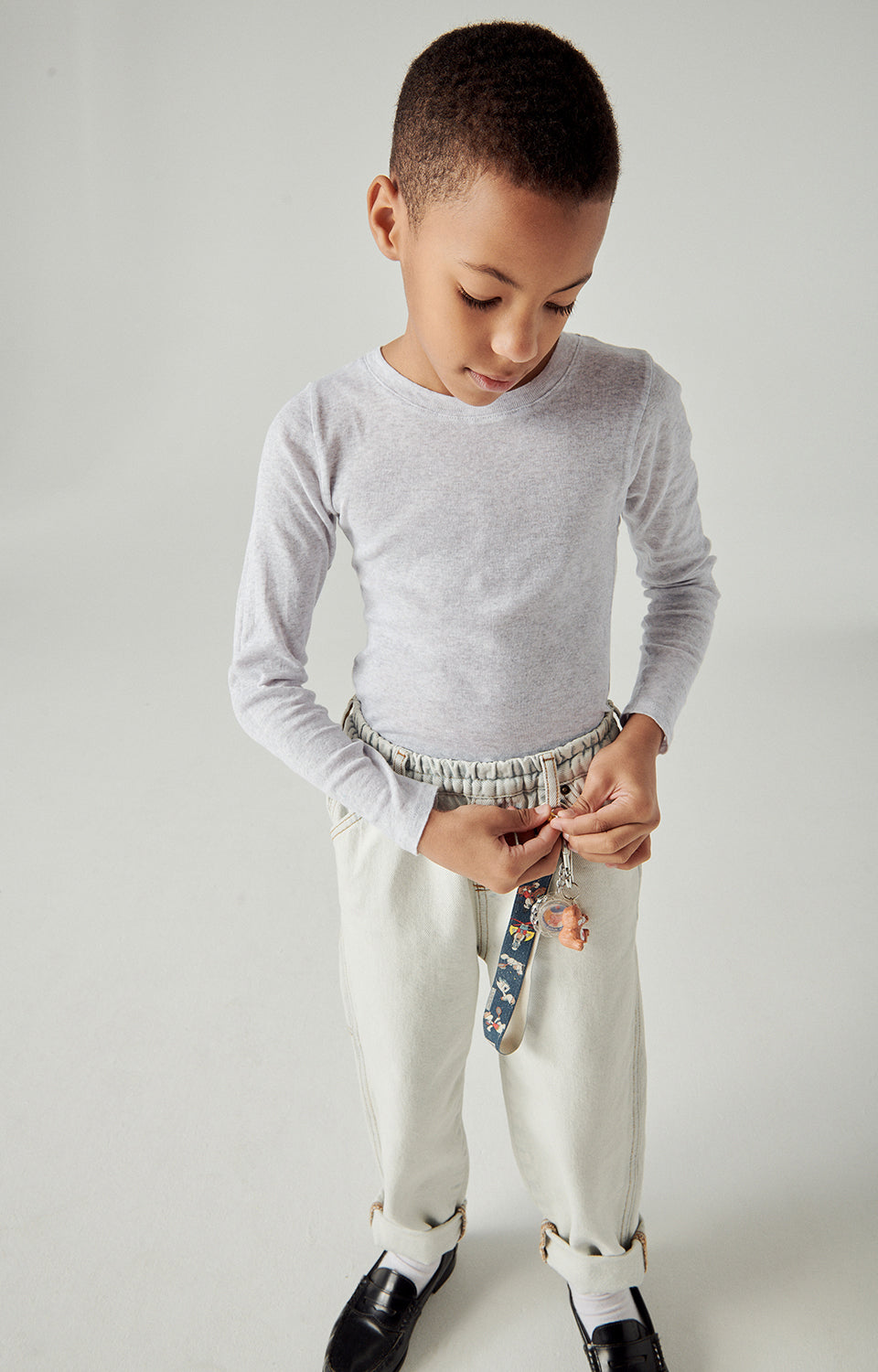 Boys & Girls Grey Cotton T-Shirt
