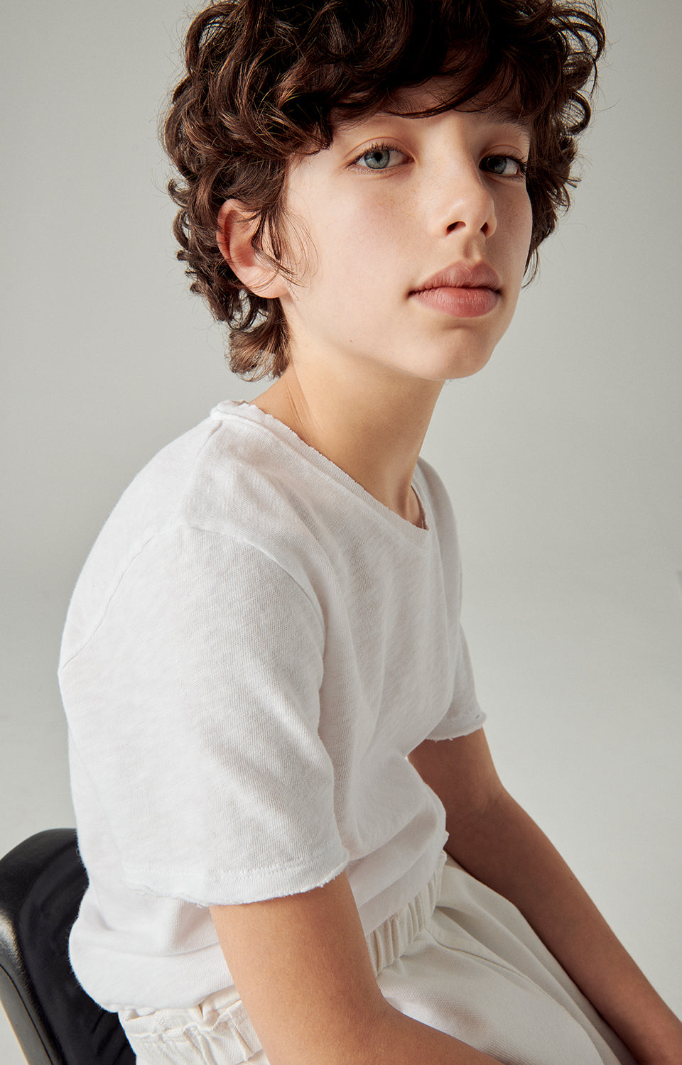 Boys & Girls White Cotton T-Shirt