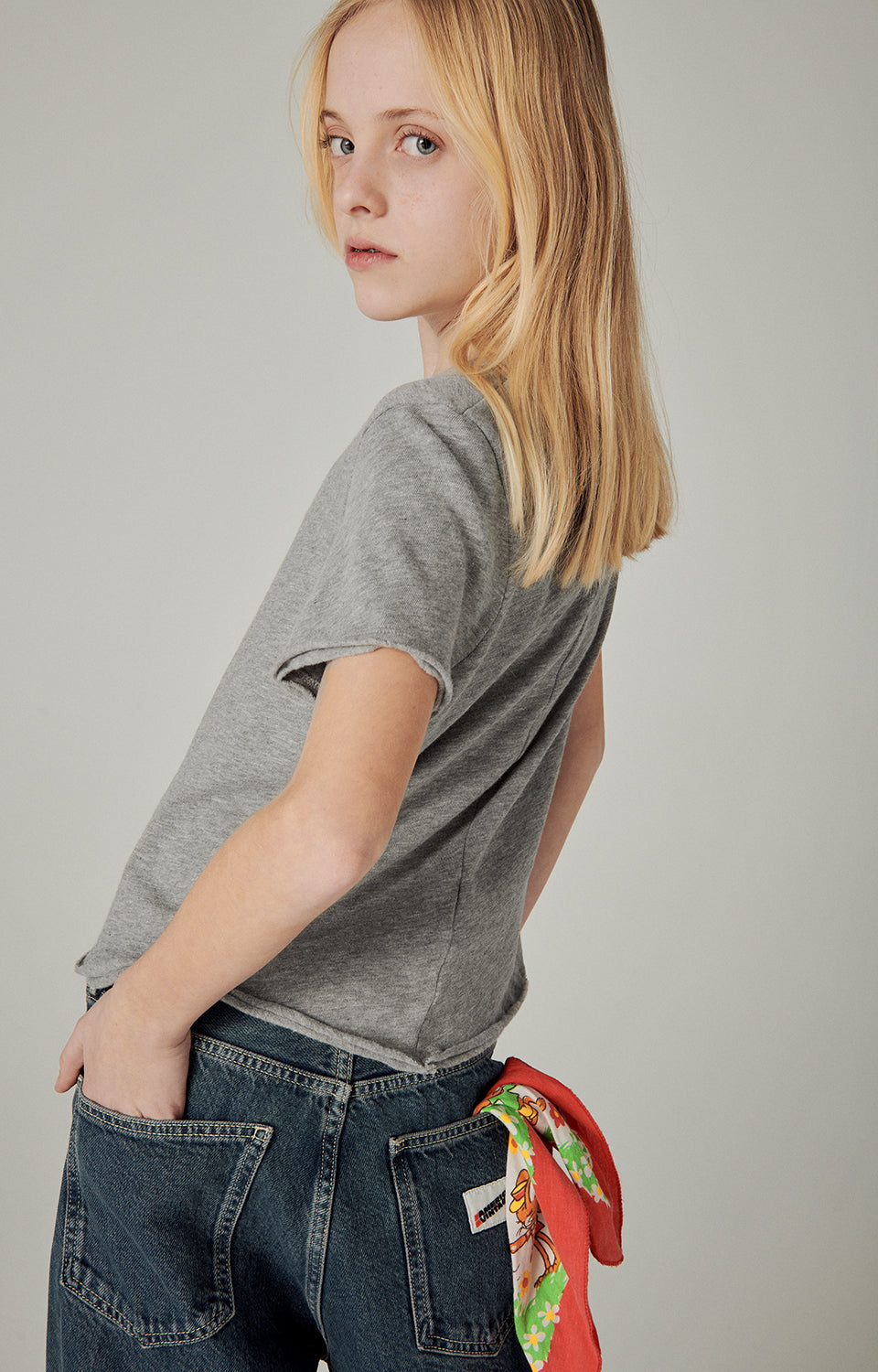 Boys & Girls Grey Cotton T-Shirt