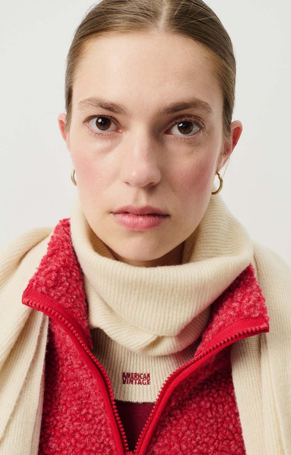 Women White Wool Scarf