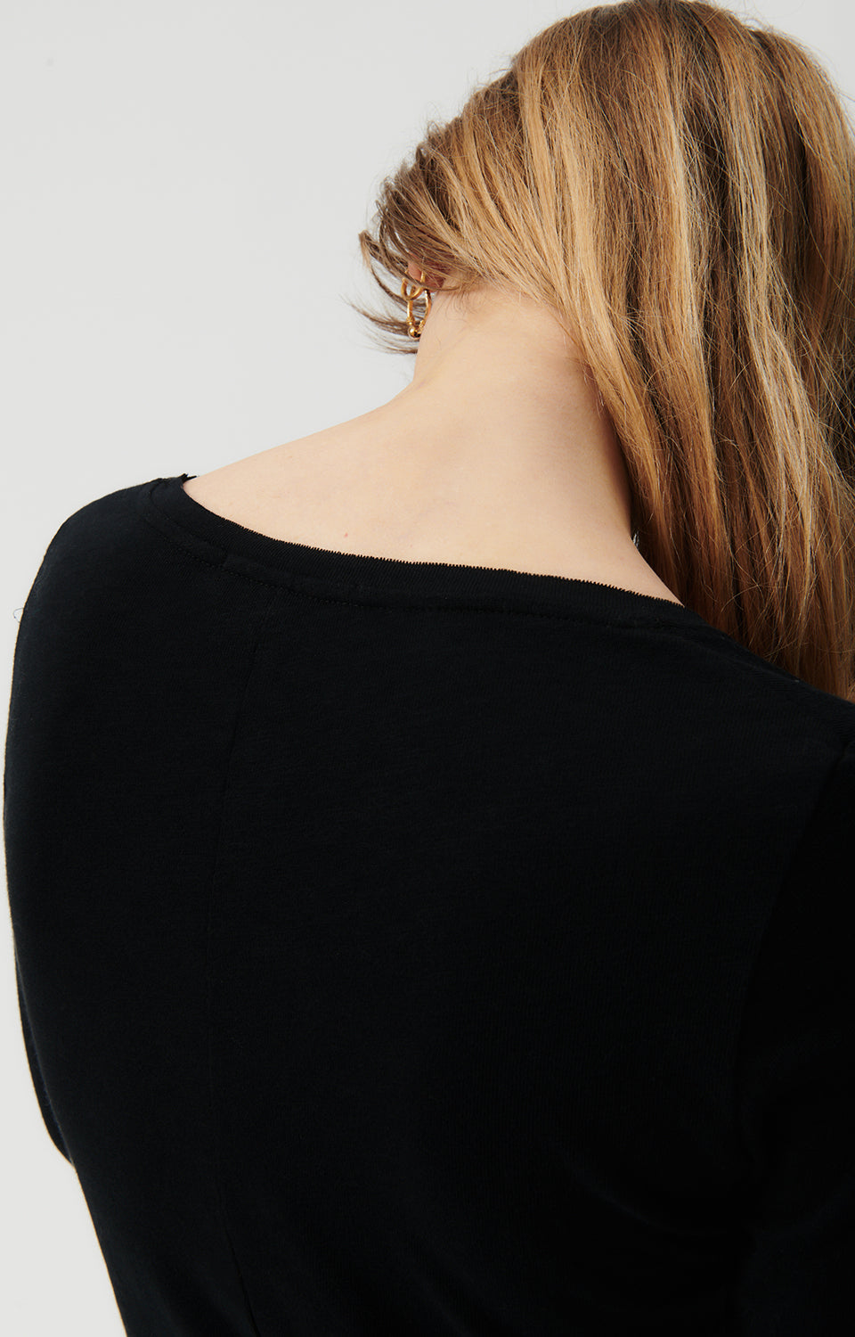 Women Black Cotton T-Shirt