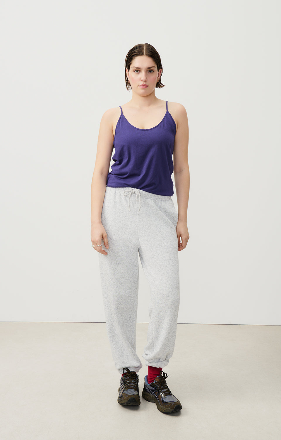 Women Purple Strap Cotton Vest